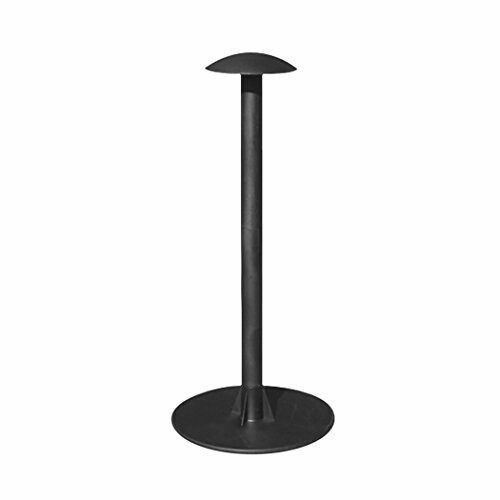 Black outdoor light fixture with a round base and top