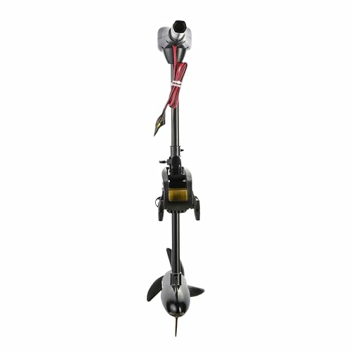 Electric trolling motor with propeller and cables.